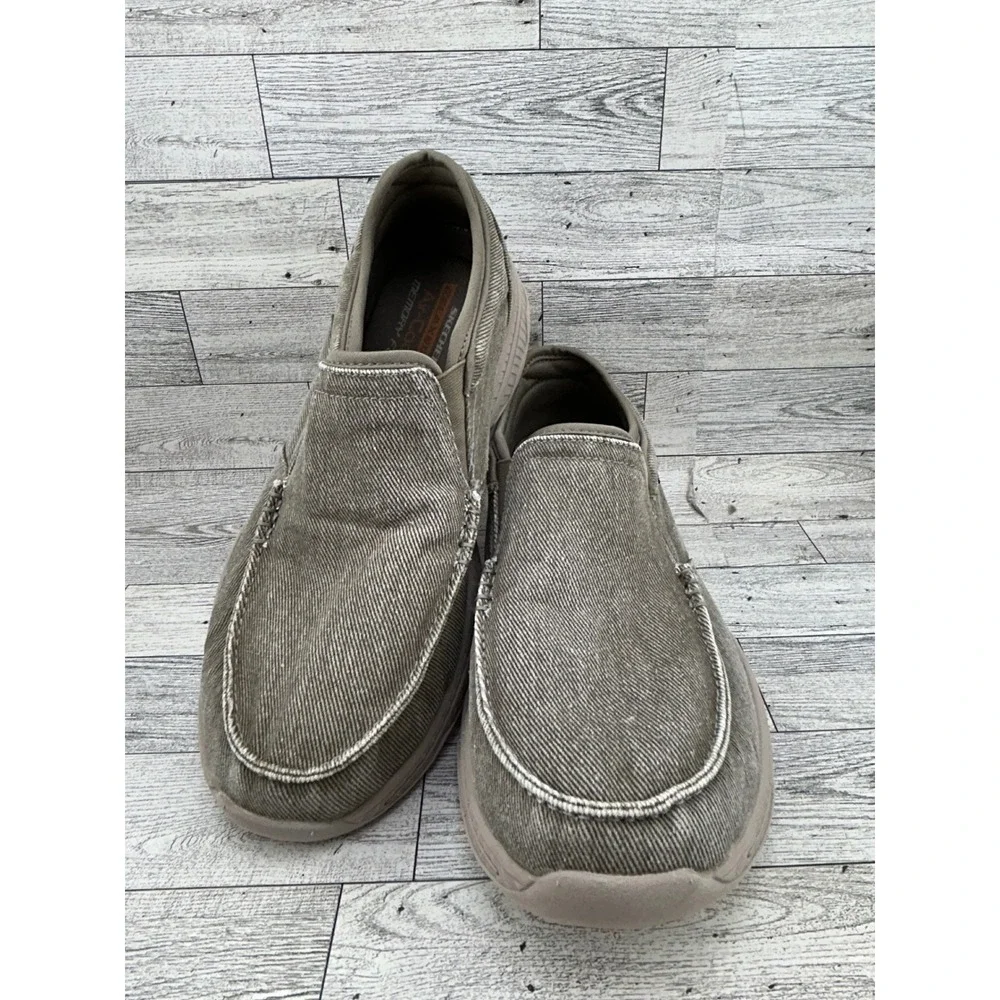 Skechers Men Relaxed Fit Memory Foam Slip On Loafers Taupe 58895S Size 9.5